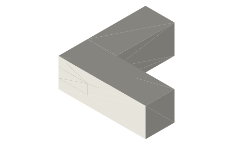 Corner bridle joint (open mortise and tenon), isometric render of a generated part