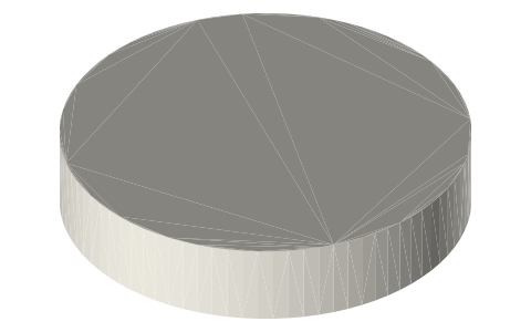 CR1632 lithium coin cell (16 × 3.2 mm), isometric render of a generated part