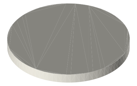 CR2016 lithium coin cell (20 × 1.6 mm), isometric render of a generated part