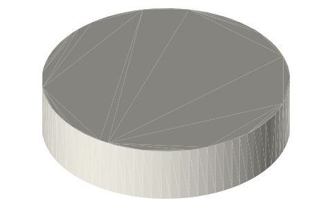 CR2354 lithium coin cell (23 × 5.4 mm), isometric render of a generated part