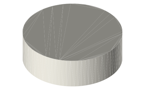 CR2477 lithium coin cell (24.5 × 7.7 mm), isometric render of a generated part