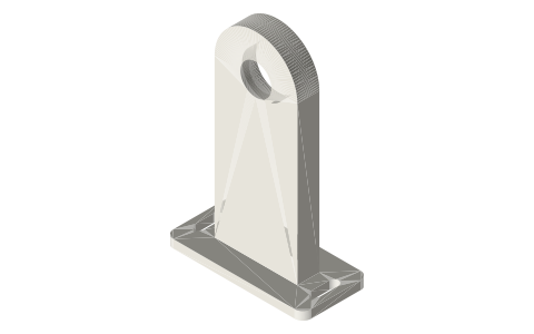 Shaft stands with a 625 bearing pocket, 40 and 60 mm axis height, isometric render of a generated part