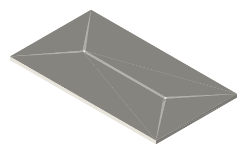 Cyclograph base plate 180 × 100 × 4 with two Ø3 pin holes 100 mm apart, isometric render of a generated part