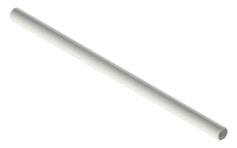 Crankshafts Ø3, Ø5 and Ø8 with full-length D-flat, isometric render of a generated part