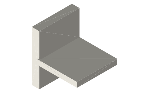 Dado joint (housing joint), isometric render of a generated part