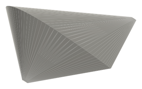 Delta wing, isometric render of a generated part