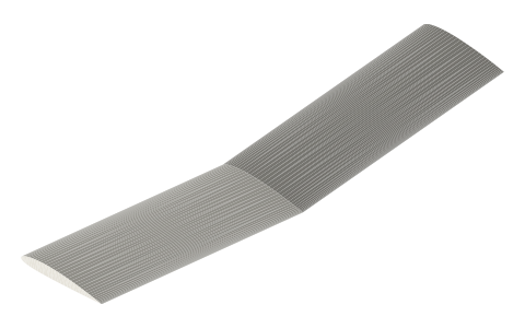 Dihedral angle, isometric render of a generated part