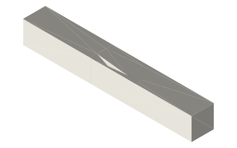 Dovetail lap splice, isometric render of a generated part