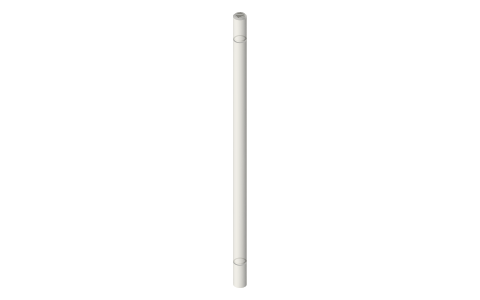 Ø5 rods with E-clip grooves, 120 and 150 mm, isometric render of a generated part