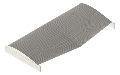 Ekranoplan layout (low wing + high tailplane out of ground effect), isometric render of a generated part