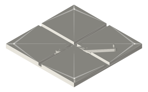 Elliptic trammel (trammel of Archimedes, ellipsograph), isometric render of a generated part