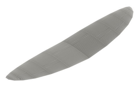 Elliptical wing, isometric render of a generated part