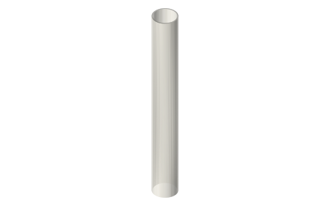 EMT conduit sizes: 1/2 to 2 in OD and wall (ANSI C80.3), isometric render of a generated part