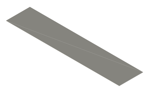 EU license plate, standard (520 × 110 mm), isometric render of a generated part