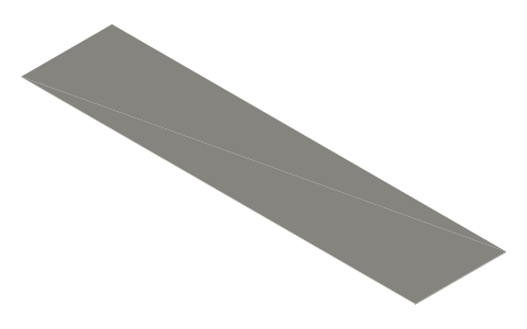 European license plate, 520 × 120 mm variant, isometric render of a generated part