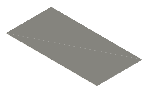 European US-import license plate (305 × 152 mm), isometric render of a generated part
