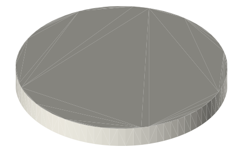 Euro 1 euro coin size, isometric render of a generated part