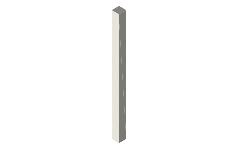 Feather key 2 × 2 × 30, isometric render of a generated part
