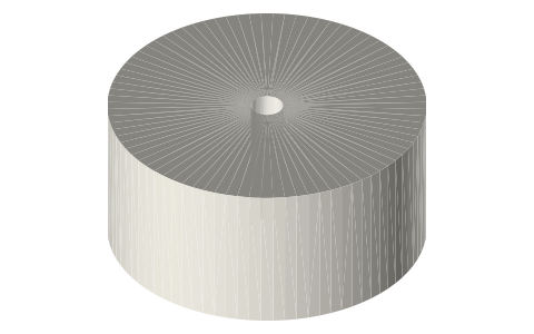 Filamentive 8.5 kg recycled-plastic spool, isometric render of a generated part