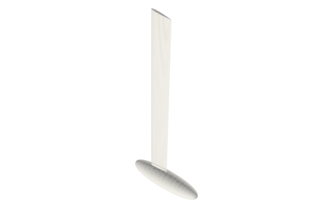 Fin keel with ballast bulb, isometric render of a generated part