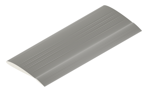 Flaperon, isometric render of a generated part