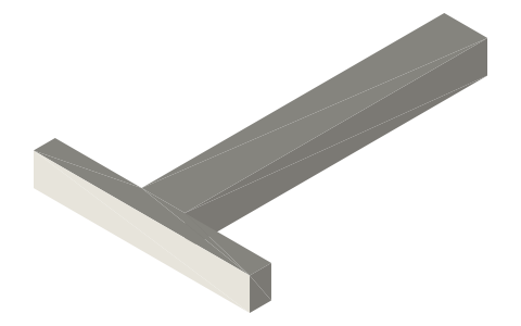 Flat-faced cam follower, 40 mm face, 8 mm stem, isometric render of a generated part