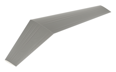 Flying wing / tailless aircraft, isometric render of a generated part