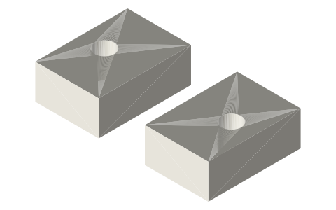 Follower guide block 30 × 16 × 6 for an 8 mm wide follower, isometric render of a generated part