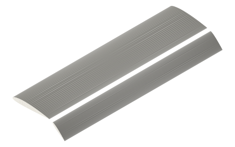 Fowler flap, isometric render of a generated part