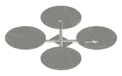 Frame size vs prop size, isometric render of a generated part