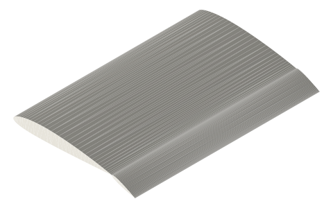 Frise aileron, isometric render of a generated part