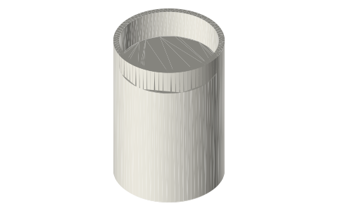 Leg caps and risers for Ø40 round legs (ADILS size), isometric render of a generated part