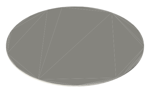 Games Workshop 100 mm round base (Citadel), isometric render of a generated part