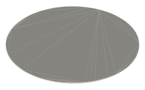 Games Workshop 130 mm round base (Citadel), isometric render of a generated part