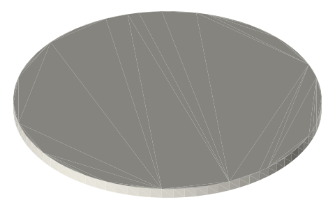 Games Workshop 28.5 mm round base (Citadel), isometric render of a generated part