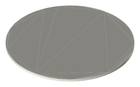 Games Workshop 50 mm round base (Citadel), isometric render of a generated part
