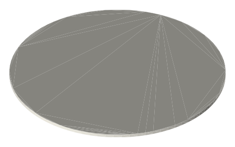 Games Workshop 65 mm round base (Citadel), isometric render of a generated part