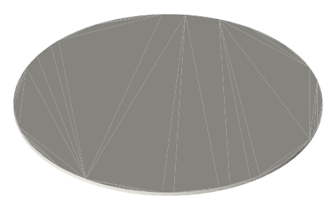 Games Workshop 80 mm round base (Citadel), isometric render of a generated part