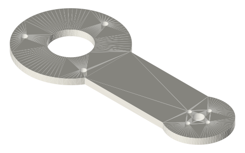 210 T gear and 2208 motor bracket, 14 : 1, isometric render of a generated part