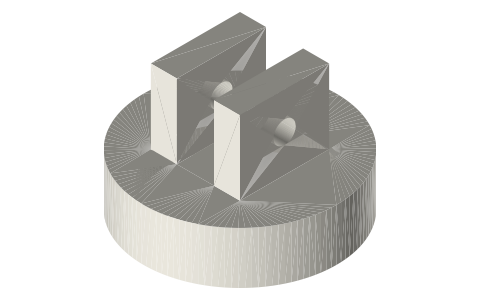 Plunger clevis for a glass syringe, isometric render of a generated part