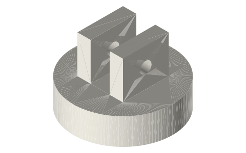 Plunger clevis for a glass syringe, isometric render of a generated part
