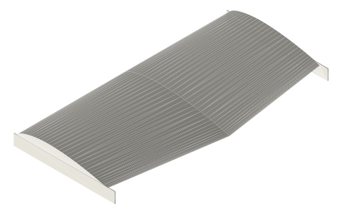 Ground effect: height/chord ratio (ram / chord-dominated regime), isometric render of a generated part
