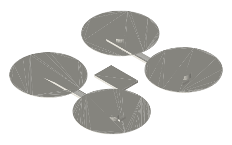 H frame, isometric render of a generated part
