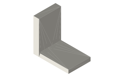 Half-blind dovetail joint (lapped dovetail), isometric render of a generated part