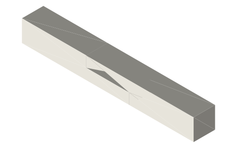 Half lap splice joint, isometric render of a generated part