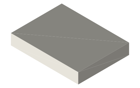 Harris Seriously Good 9 in / 230 mm paint tray (UK), isometric render of a generated part