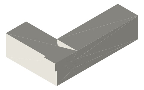 Haunched mortise and tenon joint, isometric render of a generated part