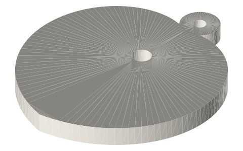 Heart cam with roller follower (uniform motion), isometric render of a generated part
