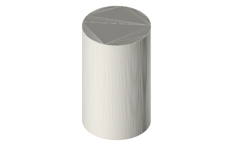Heat-set insert holes: hole cutters and test bosses for every insert size, isometric render of a generated part