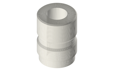 Heat-set threaded inserts, inch: #2-56 to 3/8-16 and G1/8 (CNC Kitchen sizes), isometric render of a generated part